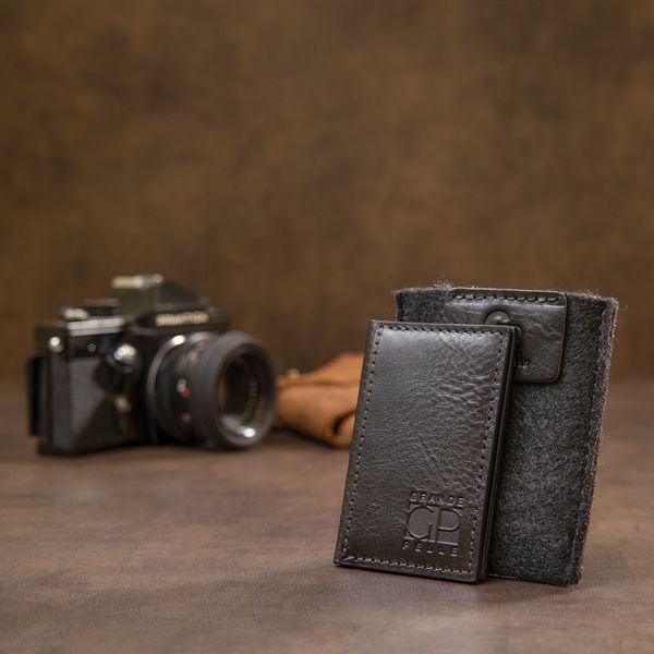 Кожаная небольшая визитница GRANDE PELLE 11501 Черный 11501 фото