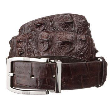 Ремень мужской CROCODILE LEATHER 18178 из натуральной кожи крокодила Коричневый 18178 фото