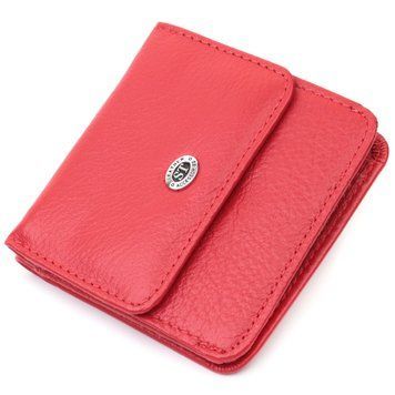 Женский компактный кошелек с карманом для монет из натуральной кожи ST Leather 22689 Красный 22689 фото
