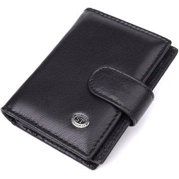 Компактный мужской бумажник вертикального формата из натуральной кожи ST Leather 23095 Черный 23095 фото