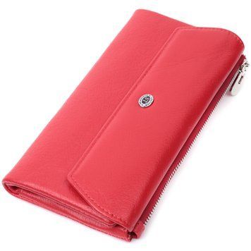 Портмоне для жінок з блоком для карт з натуральної шкіри ST Leather 22699 Червоний 22699 фото
