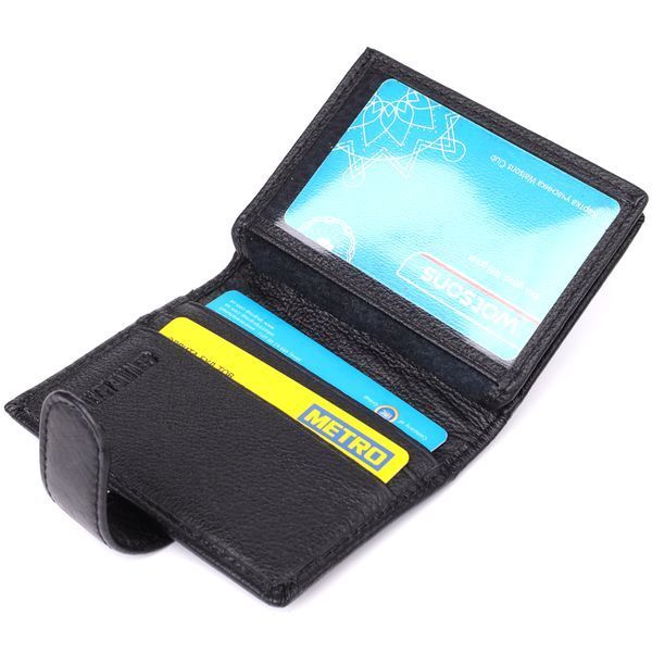 Компактный мужской бумажник вертикального формата из натуральной кожи ST Leather 23095 Черный 23095 фото