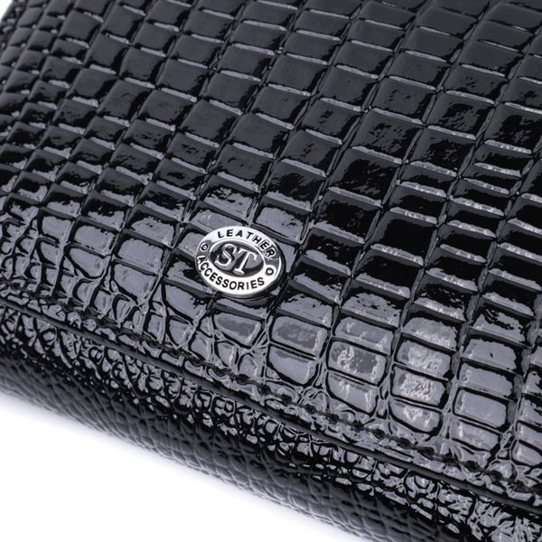 Жіночий стильний гаманець із фактурної натуральної шкіри ST Leather 22732 Чорний 22732 фото