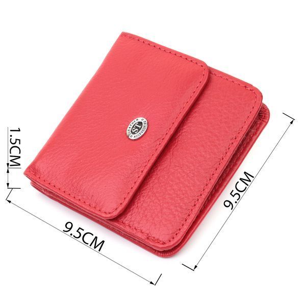 Женский компактный кошелек с карманом для монет из натуральной кожи ST Leather 22689 Красный 22689 фото