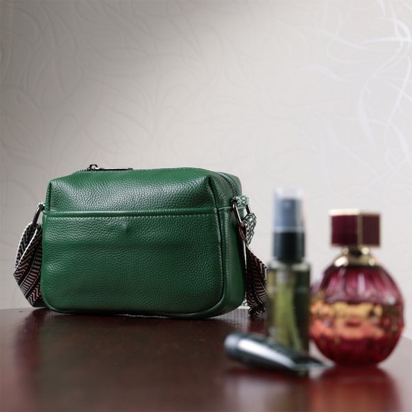 Сумка на одне відділення для стильних жінок із натуральної шкіри Vintage 22603 Зелена 22603 фото