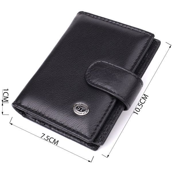 Компактный мужской бумажник вертикального формата из натуральной кожи ST Leather 23095 Черный 23095 фото