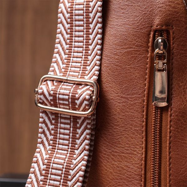 Практичная женская сумка с одной лямкой через плечо из экокожи Vintage 22758 Рыжий 22758 фото