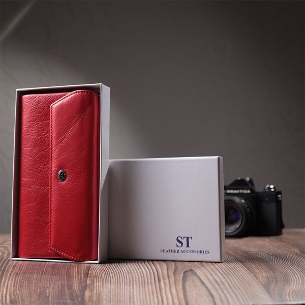 Портмоне для женщин с блоком для карт из натуральной кожи ST Leather 22699 Красный 22699 фото