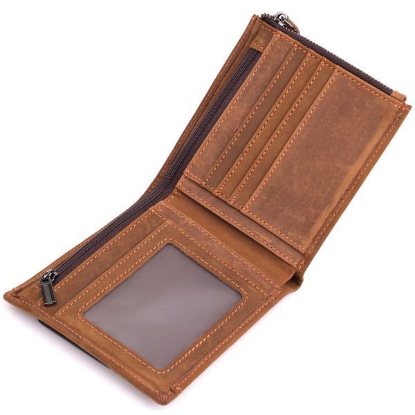 Чоловічий шкіряний гаманець для карток купюр та монет Vintage 22856 Коричневий 22856 фото