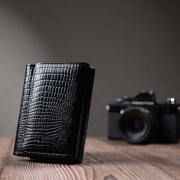 Жіночий стильний гаманець із фактурної натуральної шкіри ST Leather 22732 Чорний 22732 фото