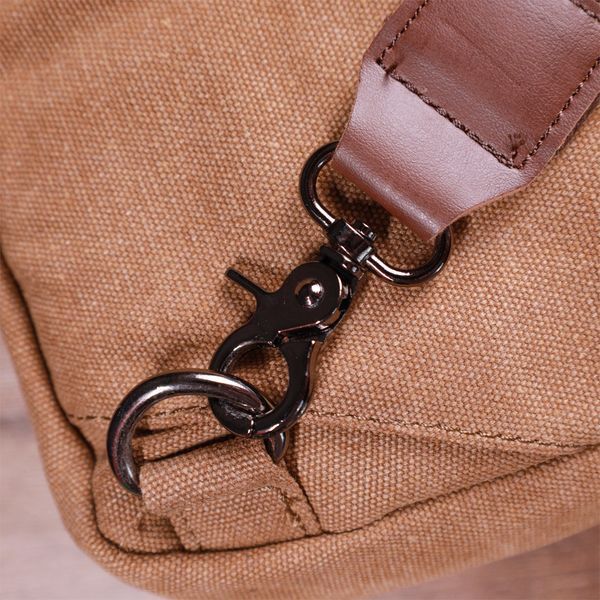 Вертикальна чоловіча сумка через плече із щільного текстилю Vintage 22191 Коричневий 22191 фото