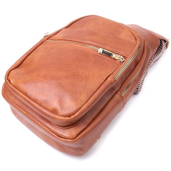 Практичная женская сумка с одной лямкой через плечо из экокожи Vintage 22758 Рыжий 22758 фото
