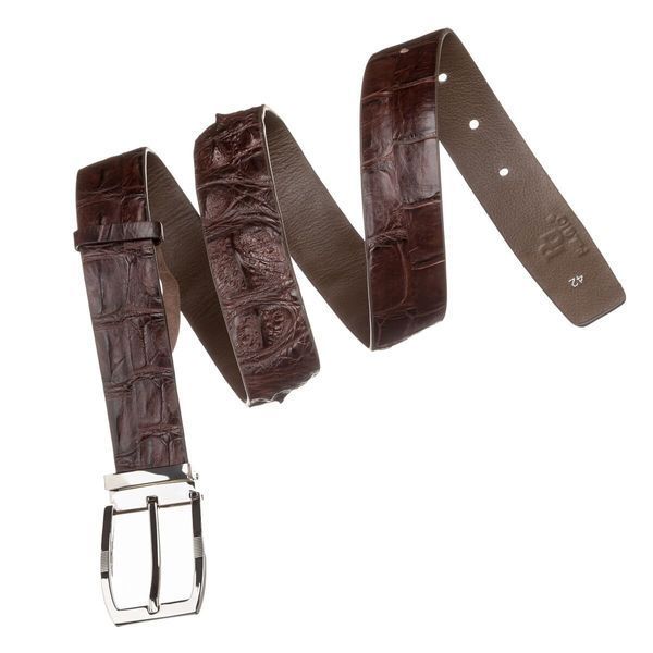 Ремень мужской CROCODILE LEATHER 18178 из натуральной кожи крокодила Коричневый 18178 фото