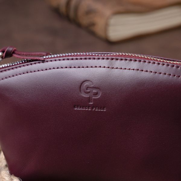 Жіноча косметичка зі шкіри Amelin GRANDE PELLE 11300 Сливова 11300 фото