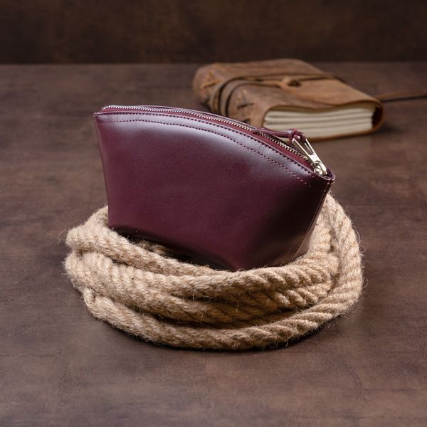 Жіноча косметичка зі шкіри Amelin GRANDE PELLE 11300 Сливова 11300 фото
