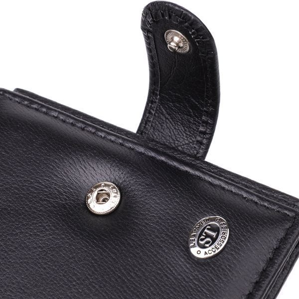 Компактный мужской бумажник вертикального формата из натуральной кожи ST Leather 23095 Черный 23095 фото