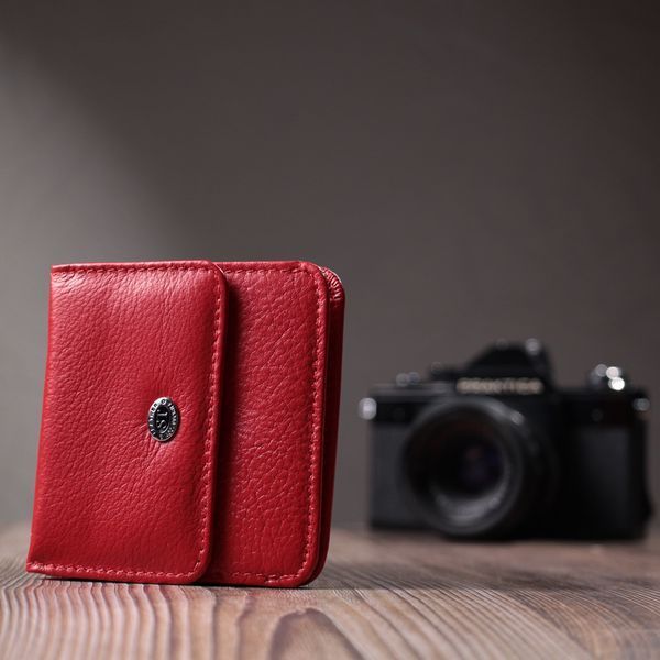 Женский компактный кошелек с карманом для монет из натуральной кожи ST Leather 22689 Красный 22689 фото