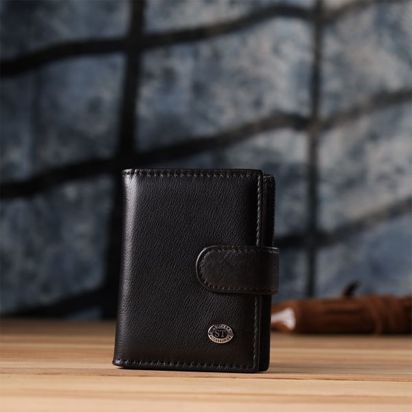 Компактный мужской бумажник вертикального формата из натуральной кожи ST Leather 23095 Черный 23095 фото