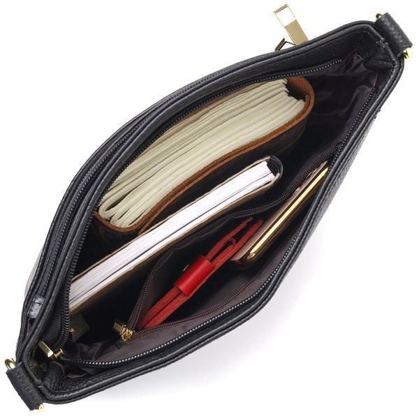Красивая женская сумка на плечо Vintage sale_15002 кожаная Черный sale_15002 фото