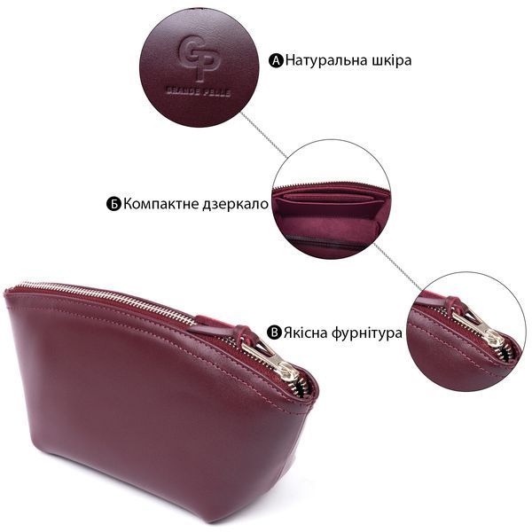 Жіноча косметичка зі шкіри Amelin GRANDE PELLE 11300 Сливова 11300 фото