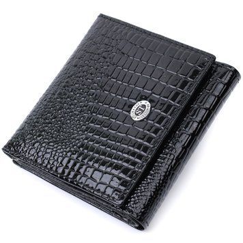 Компактний жіночий гаманець з натуральної лакованої шкіри ST Leather 22688 Чорний 22688 фото