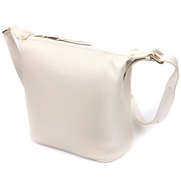 Удобная женская сумка с одной длинной ручкой из натуральной кожи Vintage 22307 Белая 22307 фото