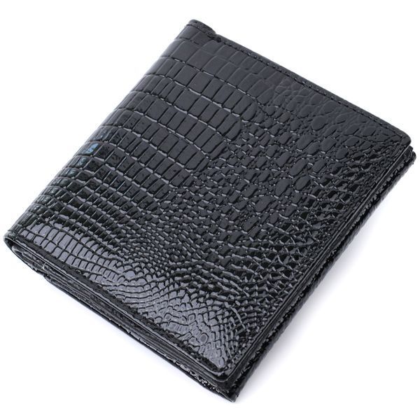 Компактний жіночий гаманець з натуральної лакованої шкіри ST Leather 22688 Чорний 22688 фото