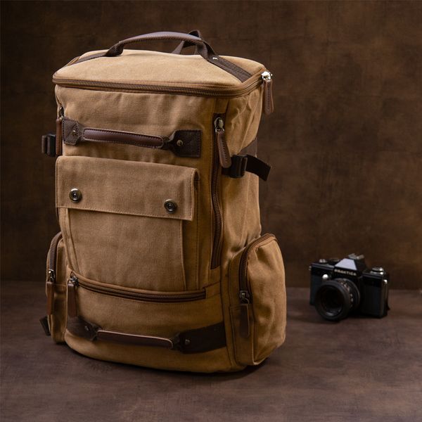 Рюкзак текстильний дорожній унісекс з ручками Vintage 20664 Пісочний 20664 фото