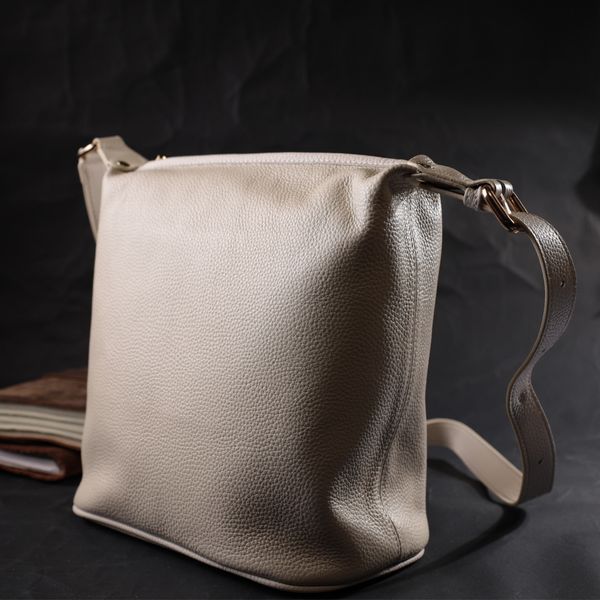 Удобная женская сумка с одной длинной ручкой из натуральной кожи Vintage 22307 Белая 22307 фото
