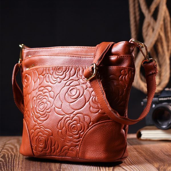 Нежная женская сумка на плечо Vintage sale_15003 кожаная Коричневый sale_15003 фото