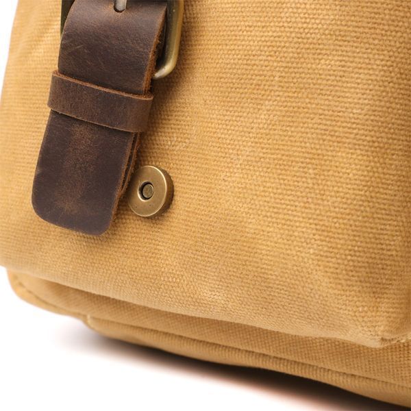 Стильный портфель из качественного текстиля из кожаными вставками Vintage 20874_1 Светло-коричневый 20874_1 фото
