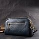 Модная сумка на два отделения из натуральной кожи Vintage 22355 Синяя 22355 фото 10