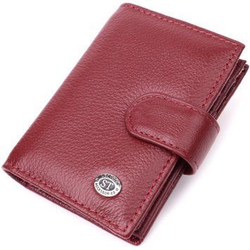 Практична візитниця з натуральної шкіри ST Leather 22468 Бордовий 22468 фото