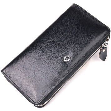 Гаманець чоловічий із натуральної гладкої шкіри на блискавці ST Leather 19410 Чорний 19410 фото