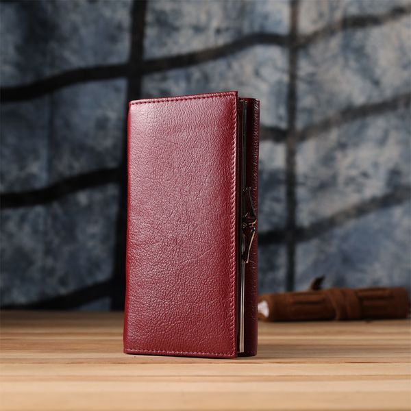 Модный женский кошелек на магнитах из натуральной кожи ST Leather 23113 Бордовый 23113 фото