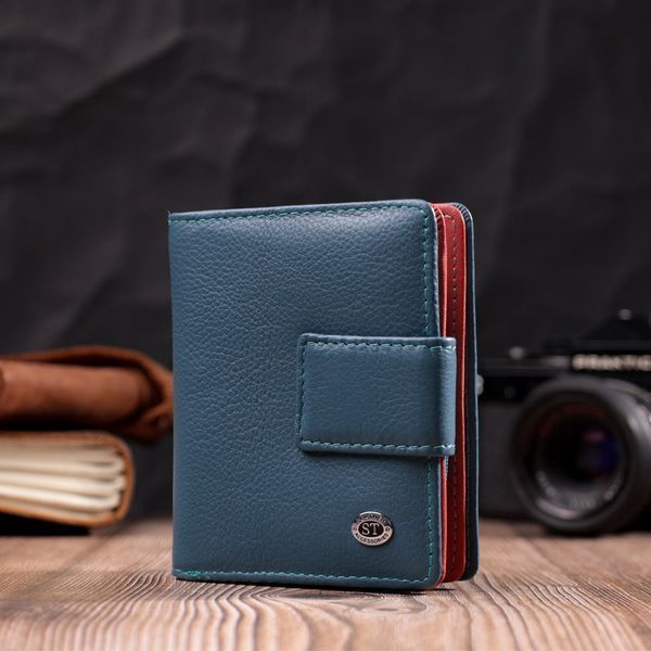 Небольшой вертикальный женский кошелек из натуральной кожи ST Leather 19435 Бирюзовый 19435 фото
