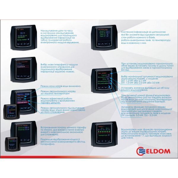 Водонагрівач Eldom GALANT DRY 100 3x 1000 W DV100DW-W ELDOM 000003691 фото