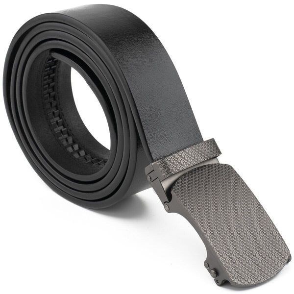 Ремень мужской с зернистой пряжкой автомат Vintage 20272 Черный 20272 фото