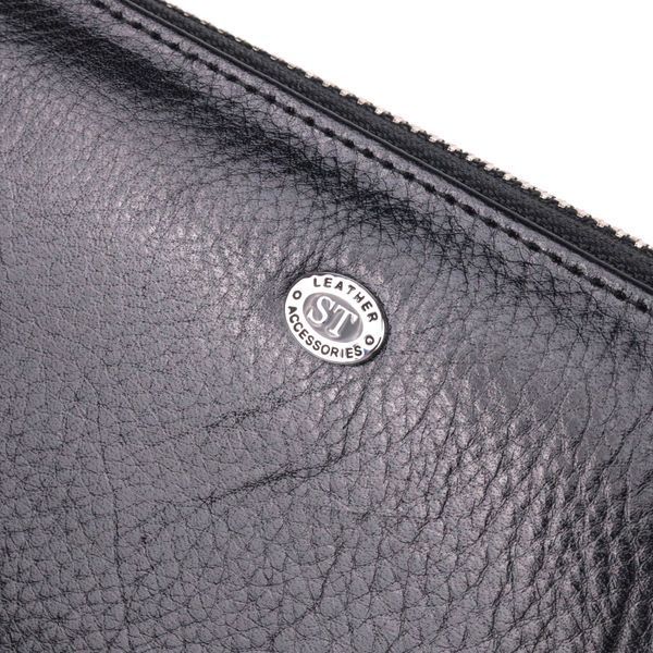 Гаманець чоловічий із натуральної гладкої шкіри на блискавці ST Leather 19410 Чорний 19410 фото