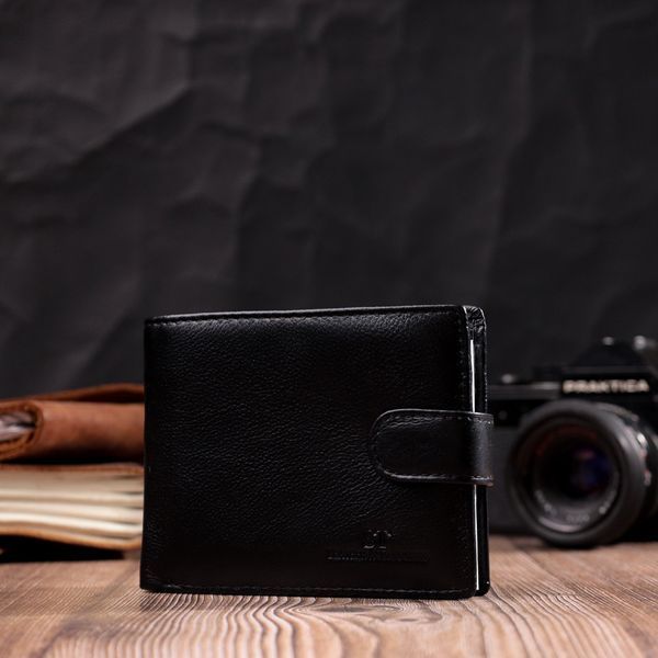Горизонтальний чоловічий гаманець із натуральної шкіри ST Leather 22443 Чорний 22443 фото