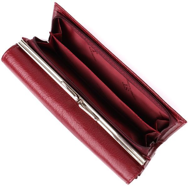 Модный женский кошелек на магнитах из натуральной кожи ST Leather 23113 Бордовый 23113 фото