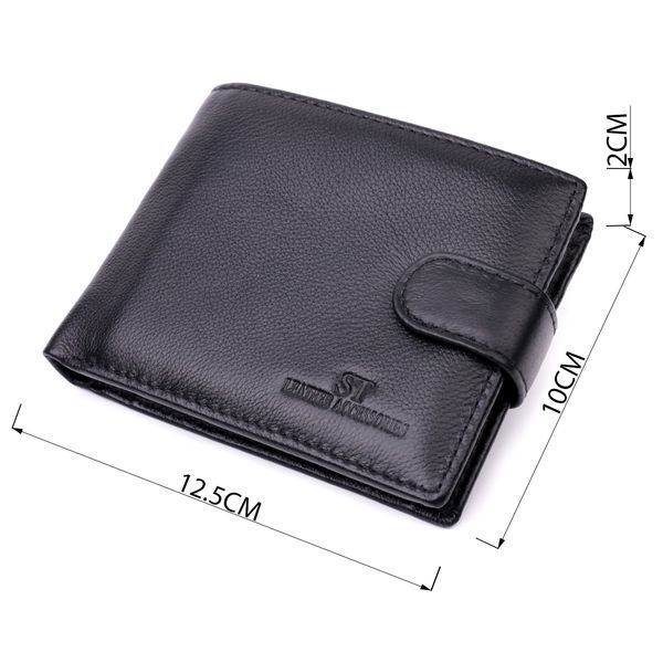 Горизонтальний чоловічий гаманець із натуральної шкіри ST Leather 22443 Чорний 22443 фото
