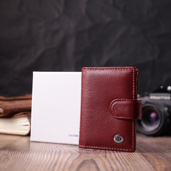 Практичная визитница из натуральной кожи ST Leather 22468 Бордовый 22468 фото