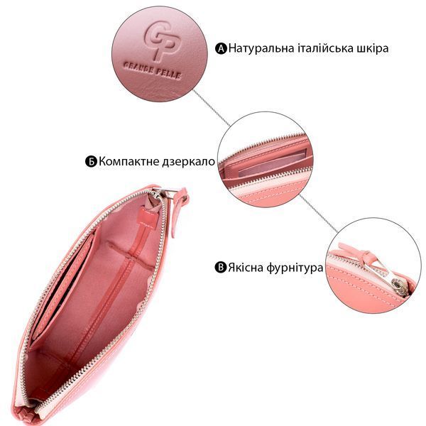 Жіноча косметичка зі шкіри Amelin GRANDE PELLE 11299 Пудровая 11299 фото
