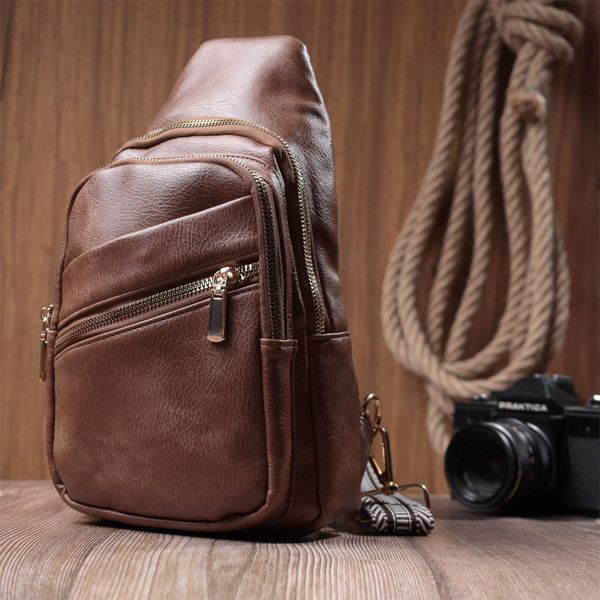 Модна жіноча сумка з однією лямкою через плече з екошкіри Vintage 22760 Коричневий 22760 фото