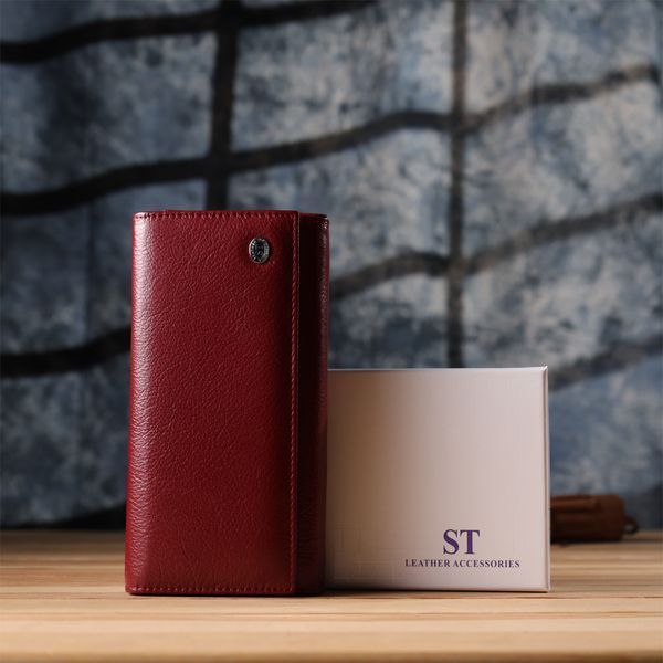 Модный женский кошелек на магнитах из натуральной кожи ST Leather 23113 Бордовый 23113 фото