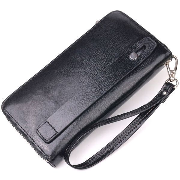 Гаманець чоловічий із натуральної гладкої шкіри на блискавці ST Leather 19410 Чорний 19410 фото