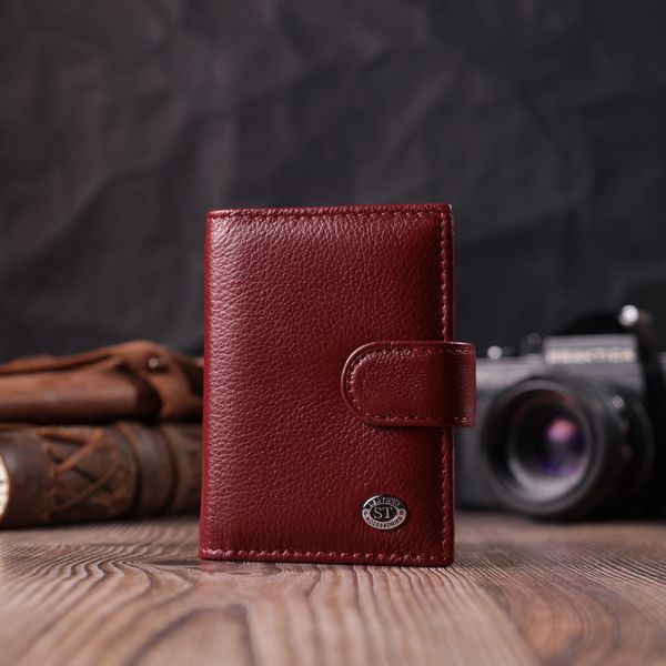 Практичная визитница из натуральной кожи ST Leather 22468 Бордовый 22468 фото