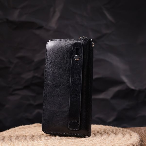 Гаманець чоловічий із натуральної гладкої шкіри на блискавці ST Leather 19410 Чорний 19410 фото