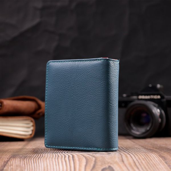 Небольшой вертикальный женский кошелек из натуральной кожи ST Leather 19435 Бирюзовый 19435 фото